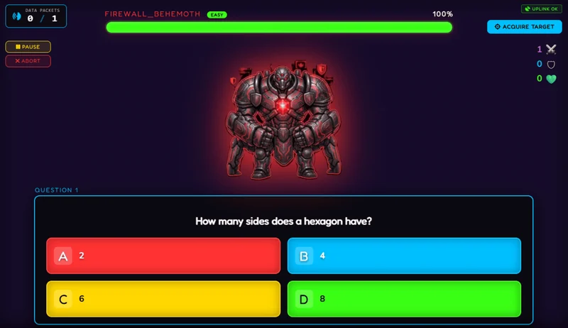 Class Cortex live multiplayer Boss Battle classroom game showing students dealing damage on a shared teacher screen