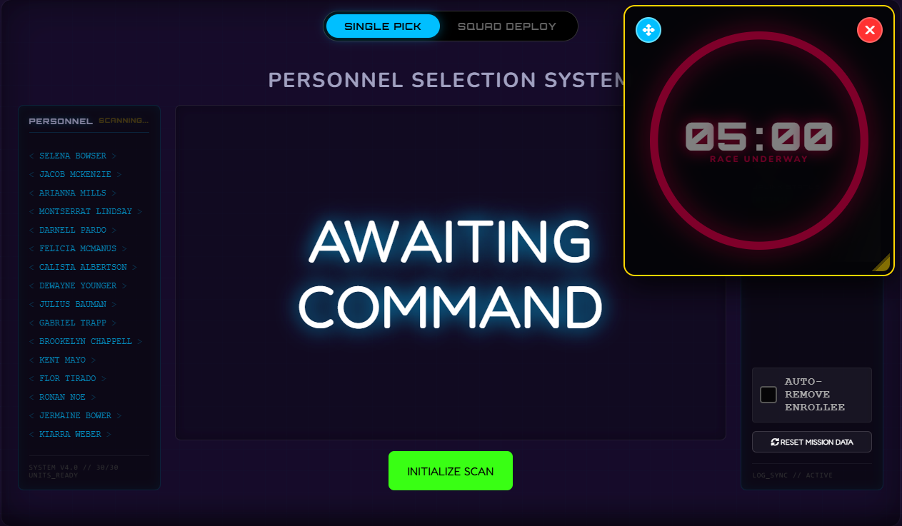 Floating countdown timer widget hovering over the Class Cortex dashboard