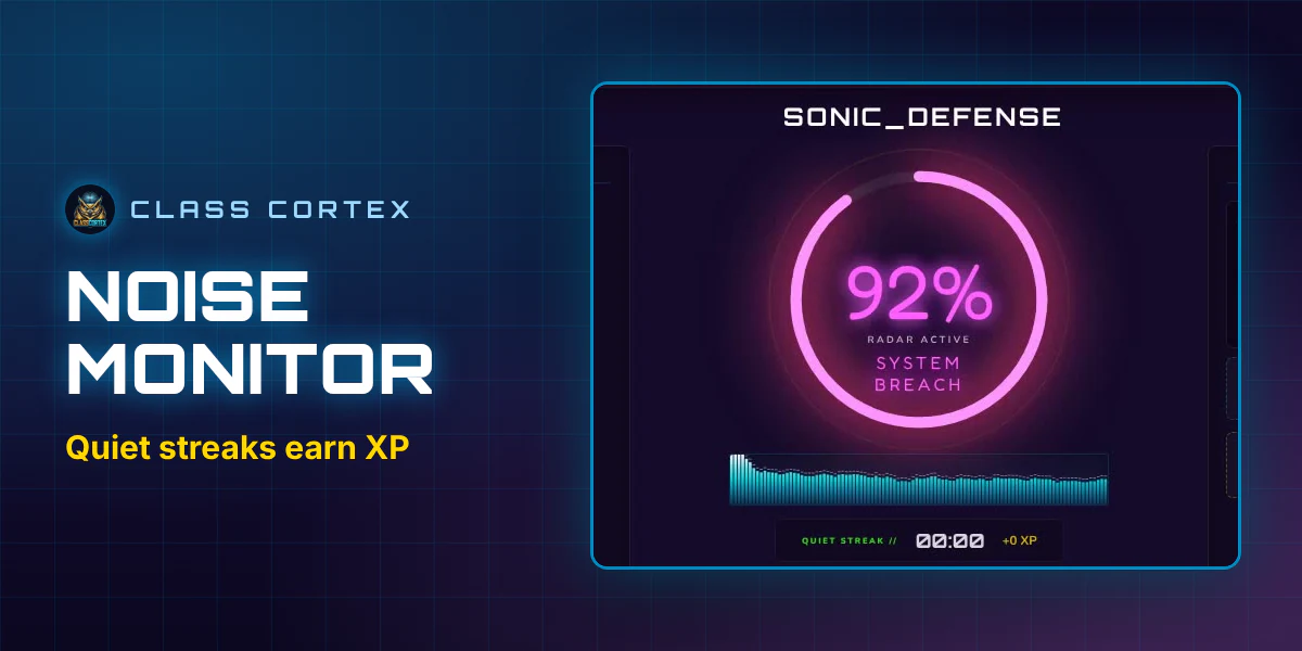 Class Cortex Sonic Defence noise monitor interface