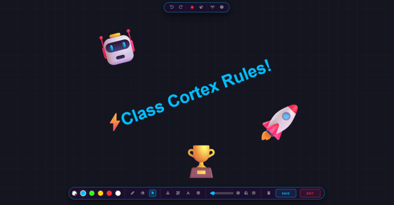Class Cortex tactical whiteboard with drawing tools